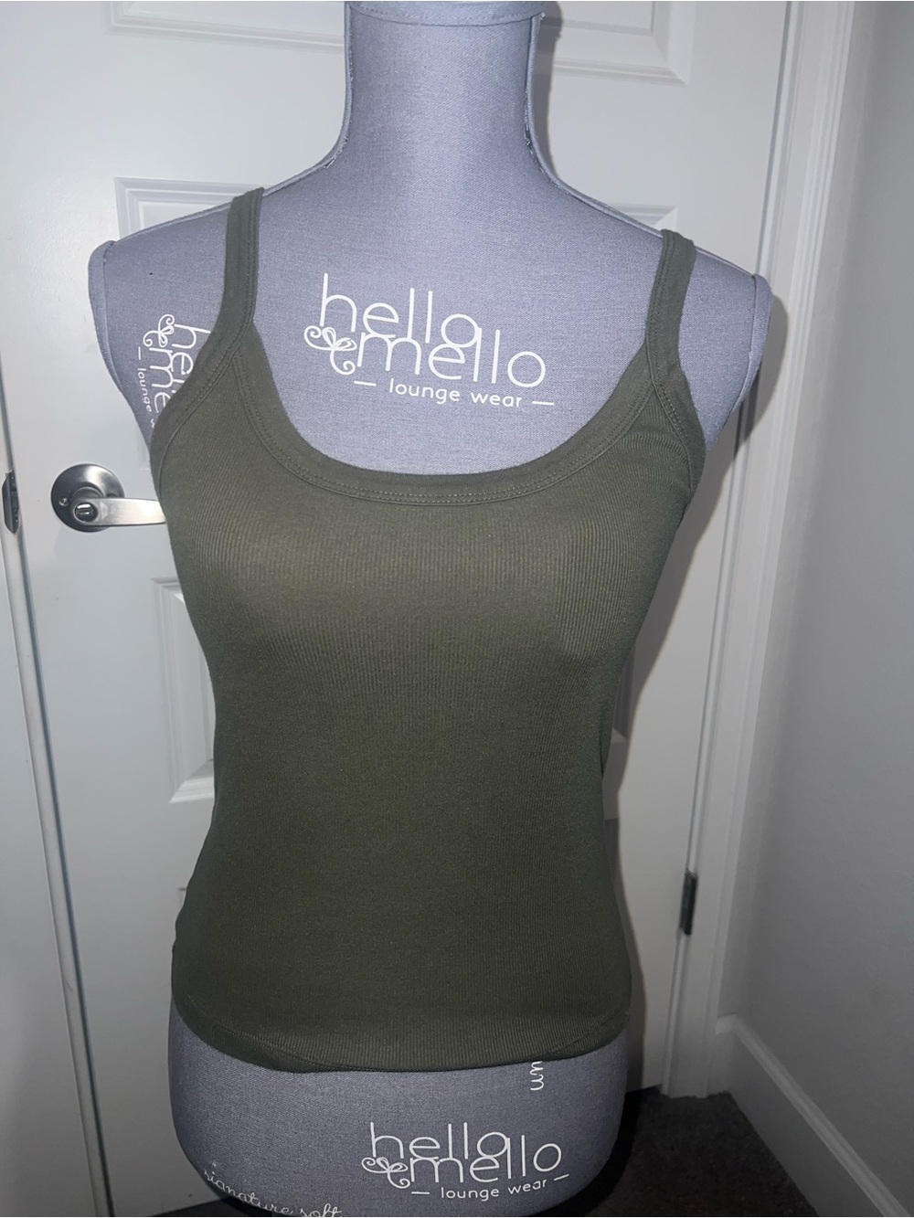 3 for $12 Women's Olive Ribbed Tank Top